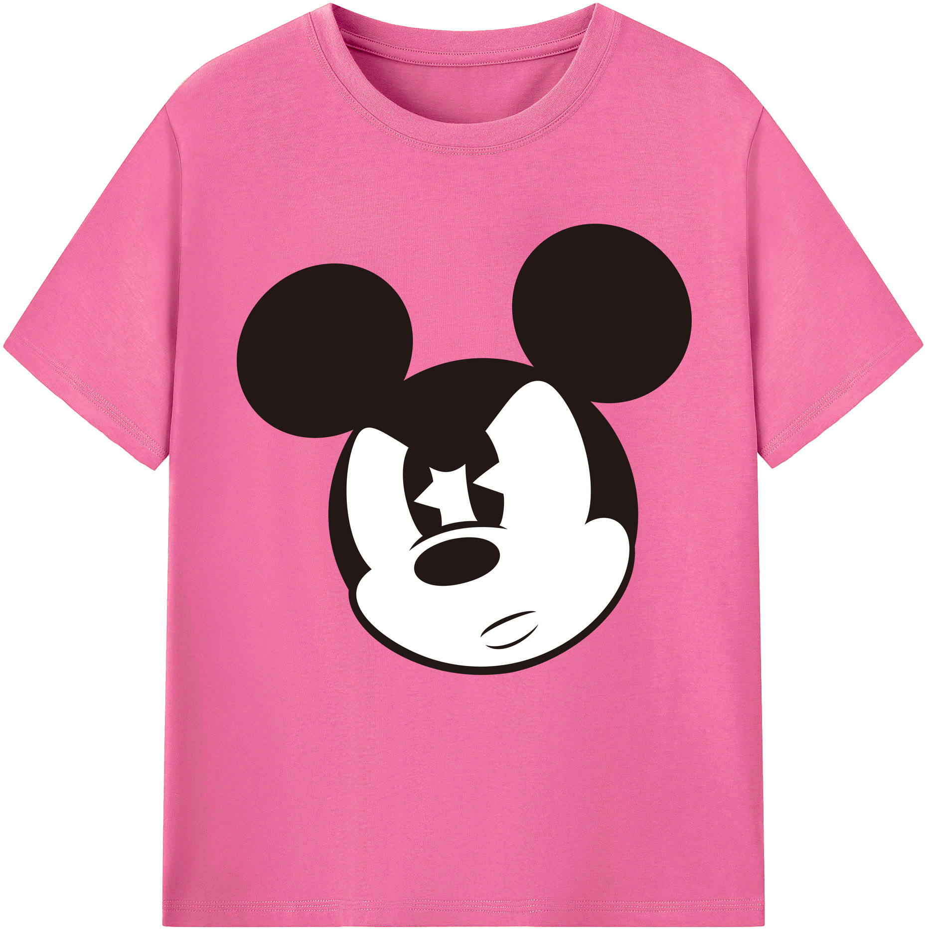 （画像用） ミッキーマウス Mickey Mouse レディースカジュアルプリントTシャツ（綿100％）